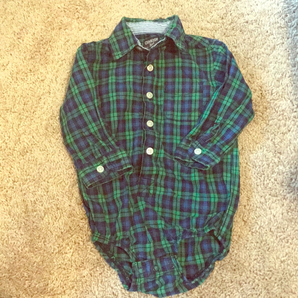 Plaid collared bodysuit